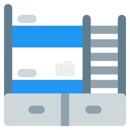 Illustration for Ladder linked to the bunk bed for convenience. - Royalty Free Image