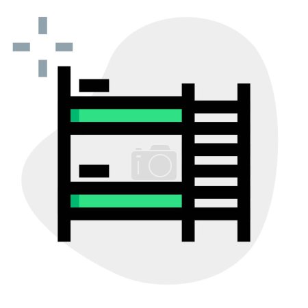 Illustration for Portable wooden bunk bed with ladder. - Royalty Free Image