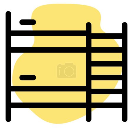 Illustration for Portable wooden bunk bed with ladder. - Royalty Free Image