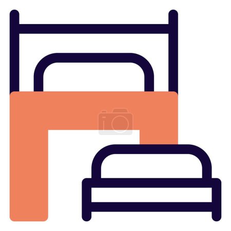 Illustration for Trundle bed with underneath storage space. - Royalty Free Image