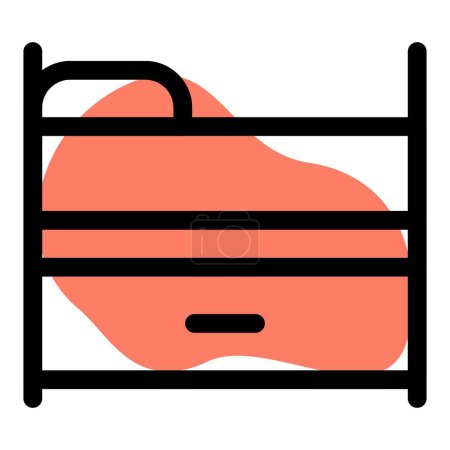 Illustration for Personalized trundle bed with a drawer underneath. - Royalty Free Image