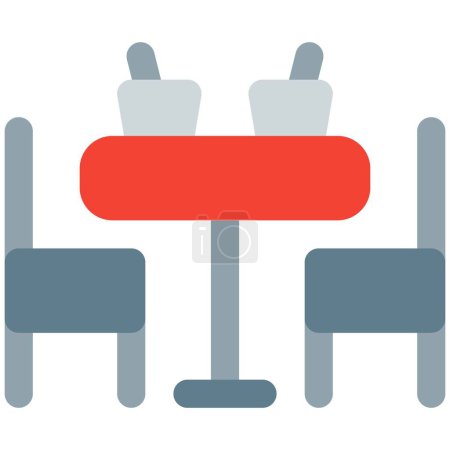 Téléchargez les illustrations : Ensemble de chaises de table pour salle à manger intérieure - en licence libre de droit