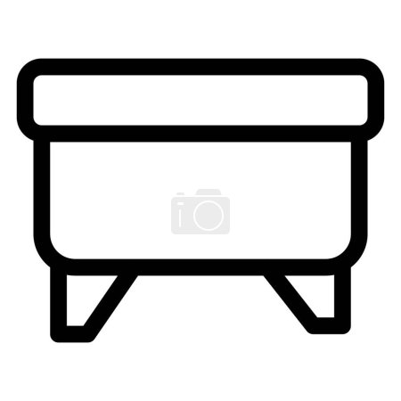 Illustration for An upholstered wooden footstool or tuffet. - Royalty Free Image