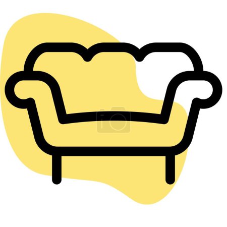 Illustration for Classic cushioned sofa with hooked arms - Royalty Free Image