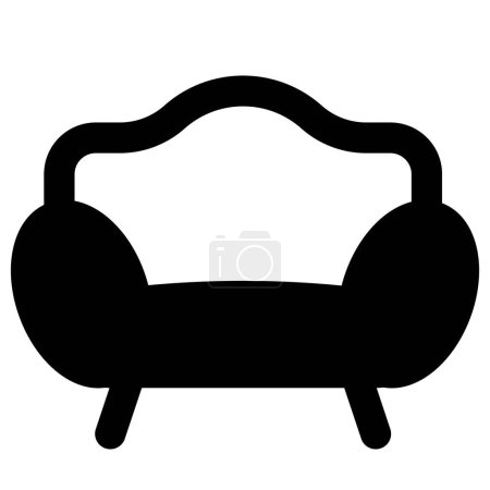 Illustration for Fluffy small size sofa for resting - Royalty Free Image