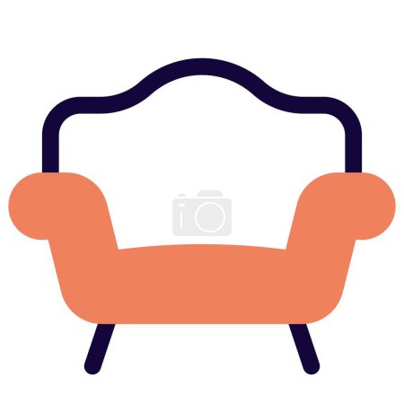 Illustration for Wide backrest sofa with cushioning - Royalty Free Image