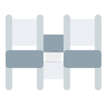 Illustration for Pair of bench with an attached desk. - Royalty Free Image