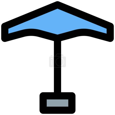 Illustration for Big-size umbrella hung on a stand. - Royalty Free Image