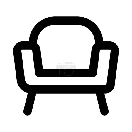Illustration for Upholstered compact chair with cushioned seats. - Royalty Free Image