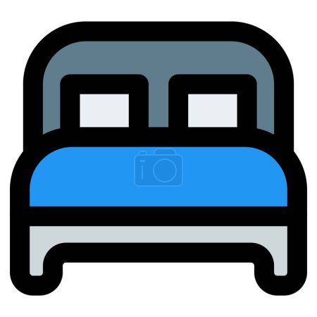 Illustration for Wooden bed, a furniture for sleeping. - Royalty Free Image