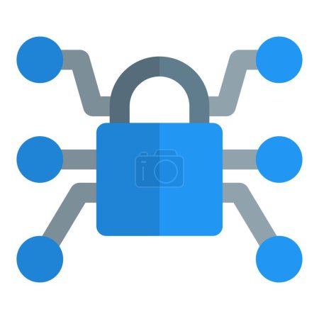 Illustration for To secure data, encryption locks are utilized. - Royalty Free Image