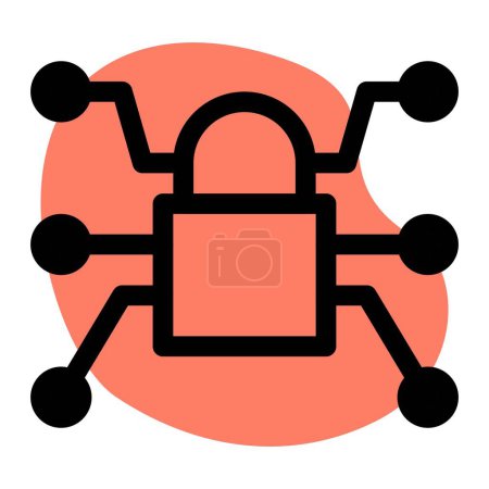 Illustration for To secure data, encryption locks are utilized. - Royalty Free Image