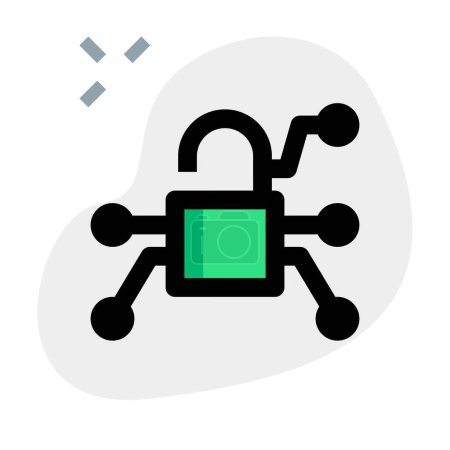 Illustration for Lock with encryption for maximum security. - Royalty Free Image