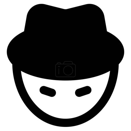 Illustration for Hacker or unidentified figure wearing a hat. - Royalty Free Image