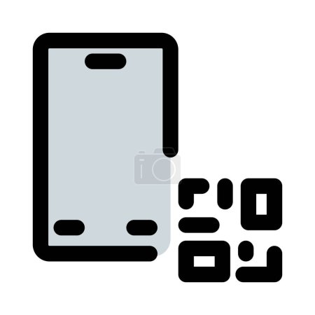 Ilustración de Uso de smartphone para escanear código de barras - Imagen libre de derechos