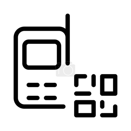 Ilustración de Teléfono móvil utilizado para escanear código de barras - Imagen libre de derechos