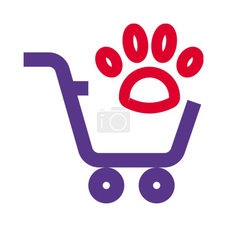 Illustration for Purchasing animal supplies in a pet store. - Royalty Free Image