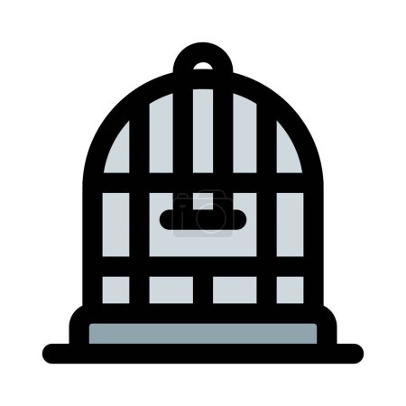 Illustration for In pet store, vintage bird cage on sale. - Royalty Free Image