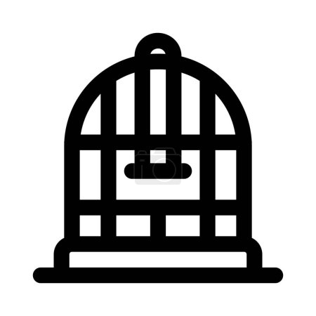 Illustration for In pet store, vintage bird cage on sale. - Royalty Free Image
