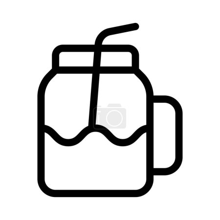 Illustration for Chilled fruit juice served in handheld jar - Royalty Free Image