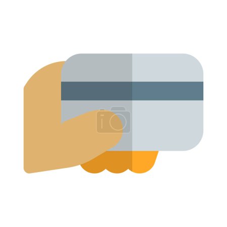 Illustration for Use of credit card for cashless payment - Royalty Free Image