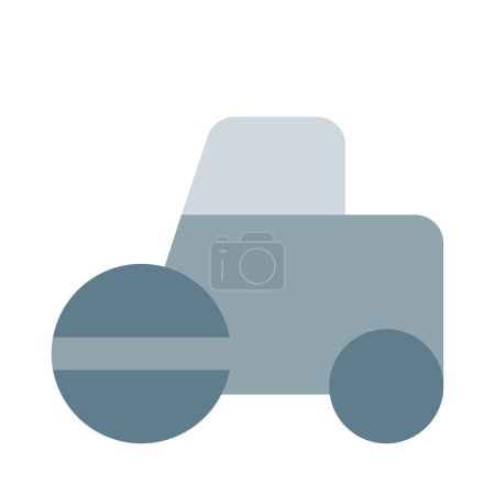 Téléchargez les illustrations : Rouleau à vapeur, un véhicule équipé de larges rouleaux lisses. - en licence libre de droit