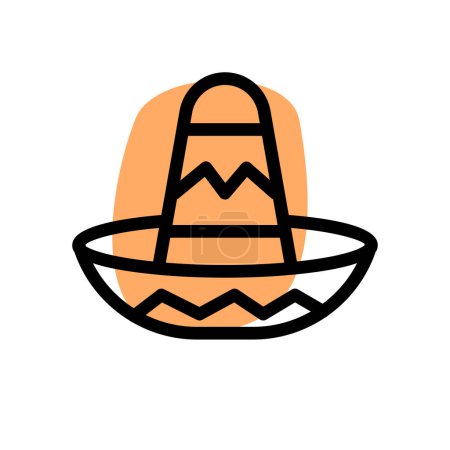 Illustration for Stylish sombrero hat with vintage looks isolated on a white background - Royalty Free Image