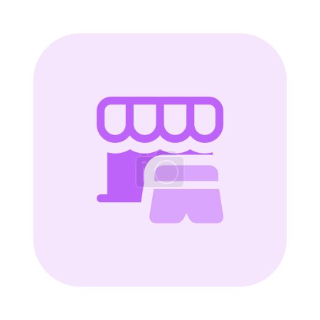 Illustration for Stocks of boxer pants in nearby store. - Royalty Free Image
