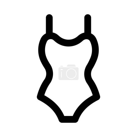 Illustration for One piece swimwear with side thin strap. - Royalty Free Image