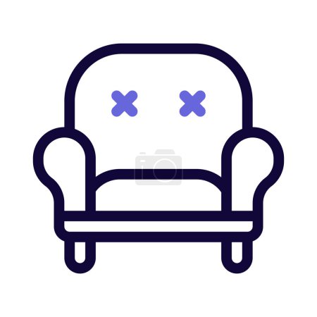 Illustration for Cushioned sofa for cozy seating experience. - Royalty Free Image