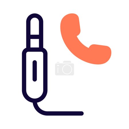 Illustration for Audio jack, clear hands-free calls on phone. - Royalty Free Image