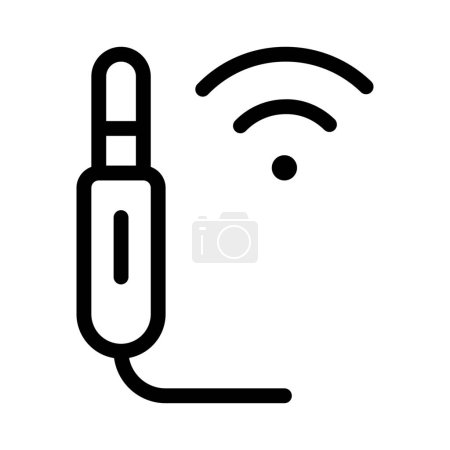 Illustration for Wirelessly transmitting audio with bluetooth jack. - Royalty Free Image