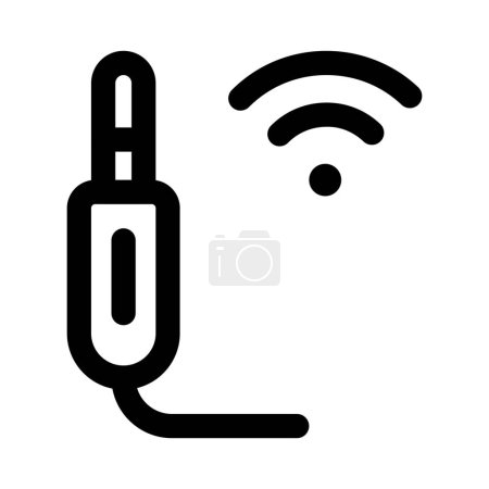 Illustration for Wirelessly transmitting audio with bluetooth jack. - Royalty Free Image