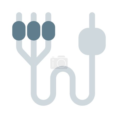 Illustration for Headphone jack with multiple connectors for versatility. - Royalty Free Image