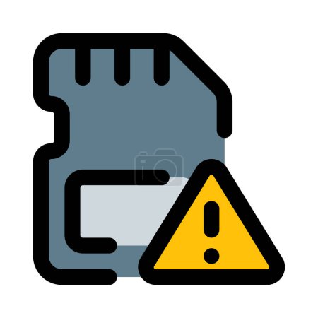 Illustration for Sd card warning for insufficient space. - Royalty Free Image