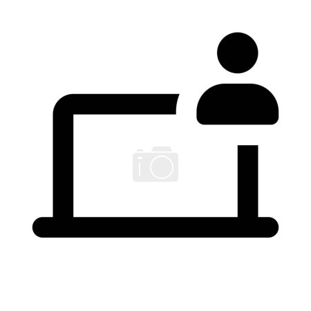 Illustration for User utilizing laptop for their workspace. - Royalty Free Image
