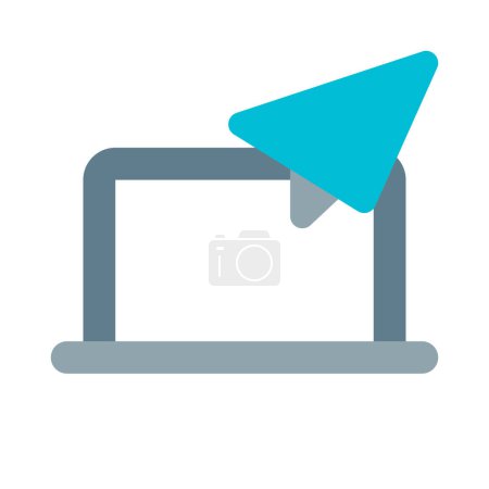 Illustration for Using laptop to send an email or message. - Royalty Free Image