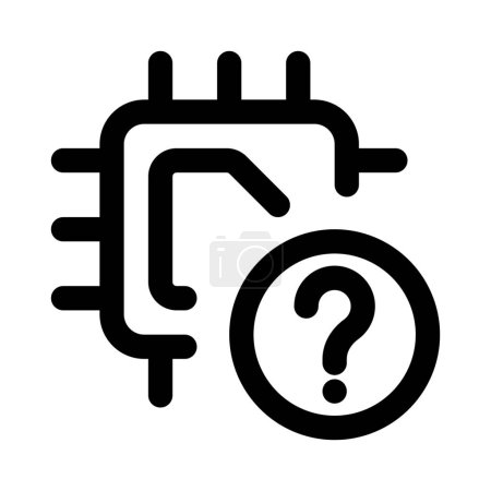Ilustración de El signo de interrogación en el microchip indica un dispositivo no identificado. - Imagen libre de derechos