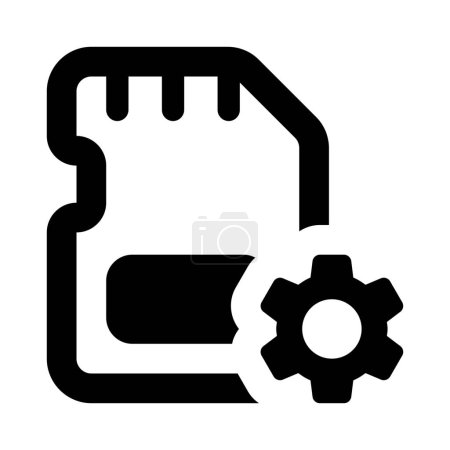 Illustration for Adjust settings for SD card storage options. - Royalty Free Image