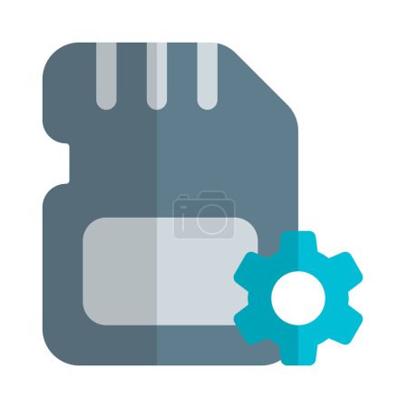 Ilustración de Ajuste la configuración para las opciones de almacenamiento de tarjetas SD. - Imagen libre de derechos