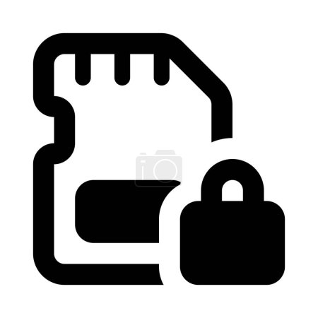 Illustration for SD card lock for data security. - Royalty Free Image