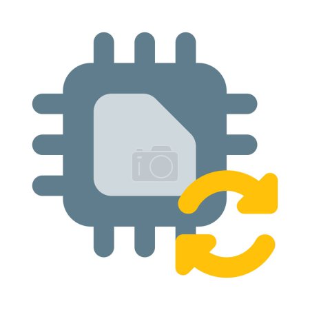 Ilustración de Actualización o restablecimiento de los datos en un microchip. - Imagen libre de derechos