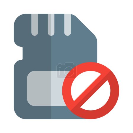 Illustration for SD card access blocked or prohibited. - Royalty Free Image