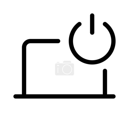 Illustration for Power button in laptop for activation. - Royalty Free Image