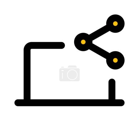 Illustration for Sharing files and data via laptop technology. - Royalty Free Image