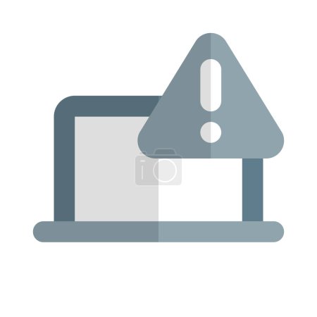 Illustration for Warning alert on laptop for potential issues. - Royalty Free Image