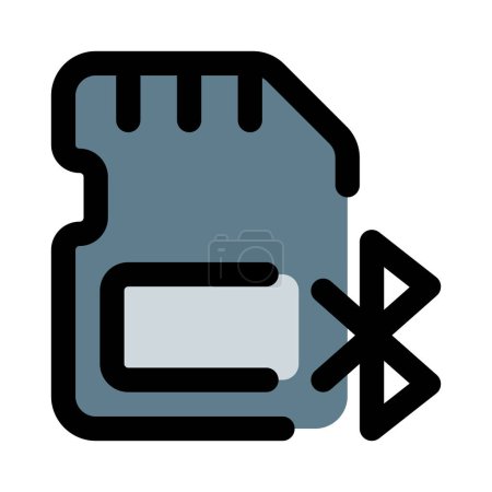 Illustration for Connect SD card via bluetooth for data transfer. - Royalty Free Image