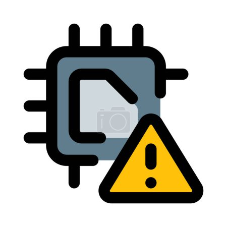 Ilustración de Advertencia en microchip para prevenir la transferencia de datos. - Imagen libre de derechos