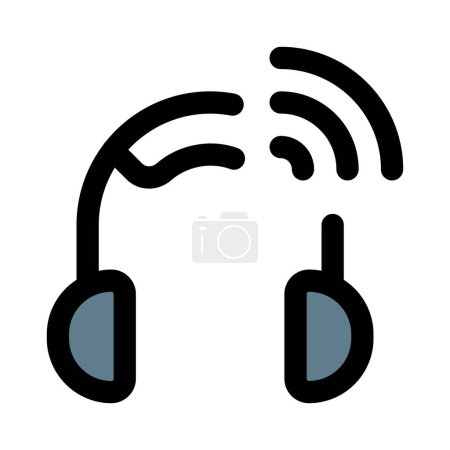 Ilustración de Dispositivo de audio inalámbrico para escuchar música inalámbrica. - Imagen libre de derechos