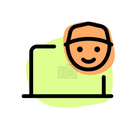 Illustration for Setting of user profile on laptop system. - Royalty Free Image